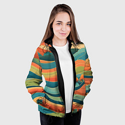 Куртка с капюшоном женская Поля луга, цвет: 3D-черный — фото 2