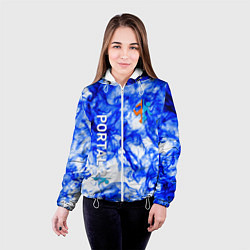 Куртка с капюшоном женская Portal 2 flame blue, цвет: 3D-белый — фото 2