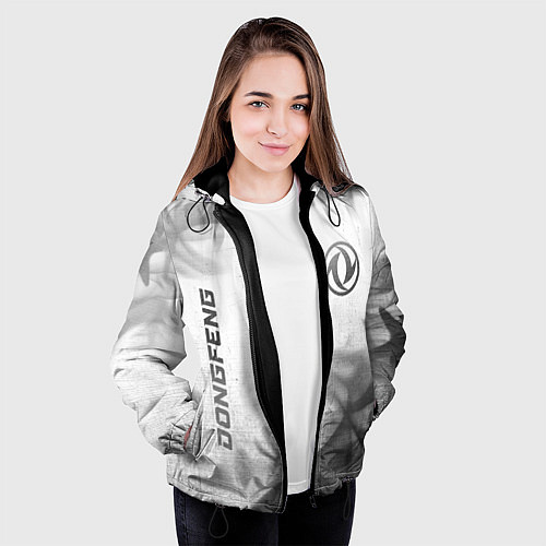 Женская куртка Dongfeng - white gradient вертикально / 3D-Черный – фото 3
