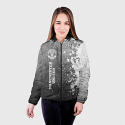 Куртка с капюшоном женская Manchester United - grey gradient по-вертикали, цвет: 3D-черный — фото 2