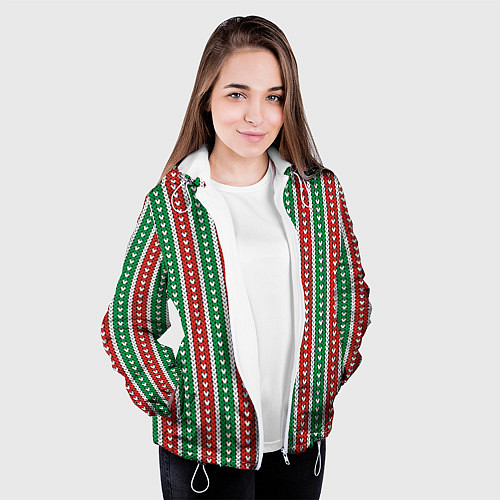 Женская куртка Knitted pattern / 3D-Белый – фото 3