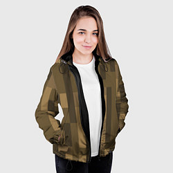 Куртка с капюшоном женская Wood - Minecraft, цвет: 3D-черный — фото 2