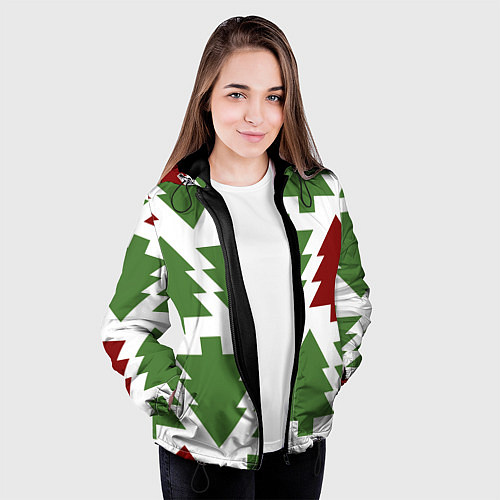 Женская куртка Елочный новый год / 3D-Черный – фото 3