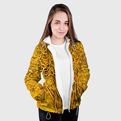 Куртка с капюшоном женская Жёлтый симбионт абстракция, цвет: 3D-белый — фото 2