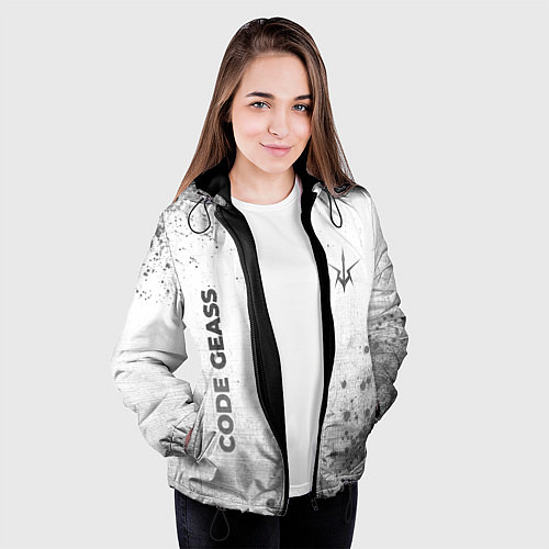 Женская куртка Code Geass - white gradient вертикально / 3D-Черный – фото 3