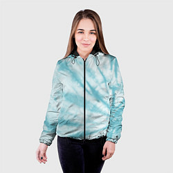 Куртка с капюшоном женская Голубой тай дай, цвет: 3D-черный — фото 2