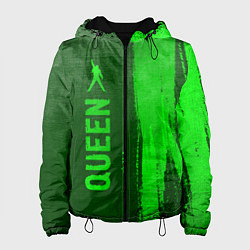Куртка с капюшоном женская Queen - green gradient по-вертикали, цвет: 3D-черный