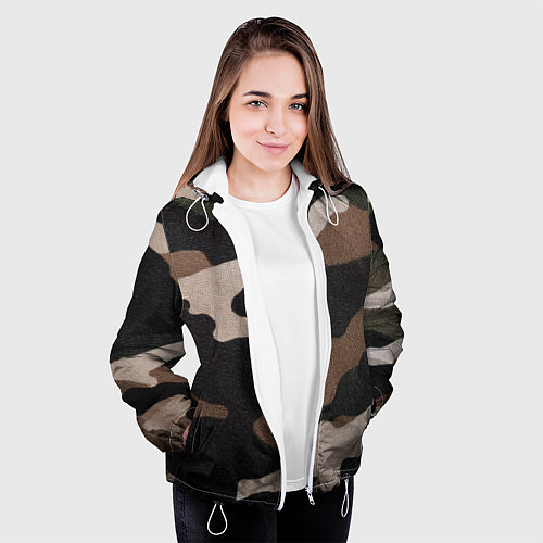 Женская куртка Армейский камуфляж / 3D-Белый – фото 3