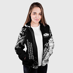 Куртка с капюшоном женская KTM - следы от шин, цвет: 3D-черный — фото 2