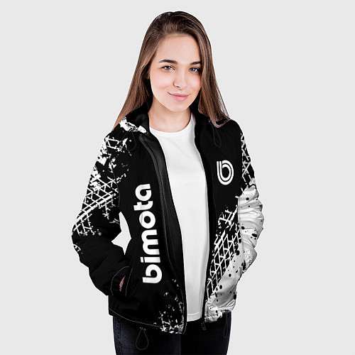 Женская куртка Bimoto - следы от шин / 3D-Черный – фото 3