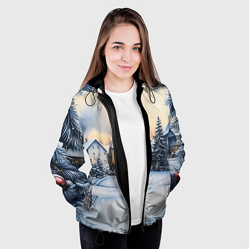 Женская куртка Зимний снежный двор / 3D-Черный – фото 3