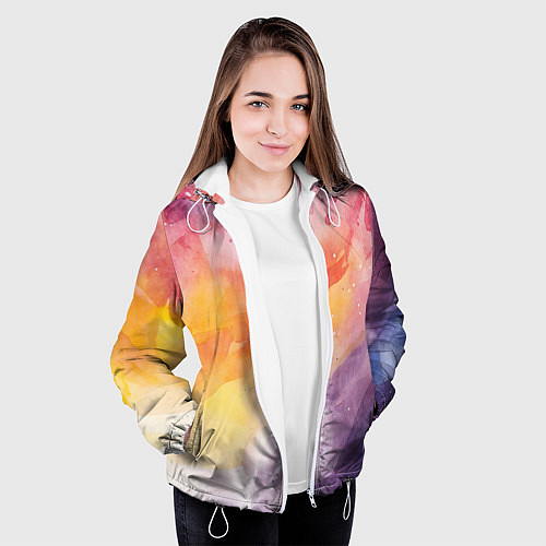 Женская куртка Краски акварели / 3D-Белый – фото 3