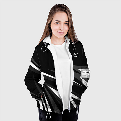 Женская куртка Субару - черно-белый / 3D-Белый – фото 3