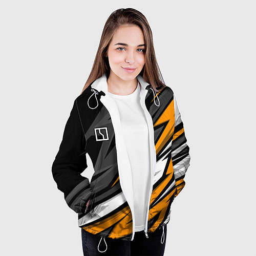 Женская куртка Zeekr - orange colors / 3D-Белый – фото 3