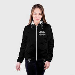 Куртка с капюшоном женская Arctic Monkeys - classic black color, цвет: 3D-белый — фото 2