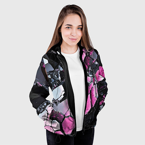 Женская куртка Чёрно-розовый камень / 3D-Черный – фото 3