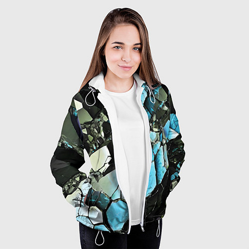 Женская куртка Чёрно-синий камень / 3D-Белый – фото 3