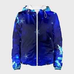 Куртка с капюшоном женская Снежный узор, цвет: 3D-белый