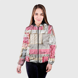 Куртка с капюшоном женская Розовый пэчворк, цвет: 3D-черный — фото 2
