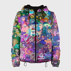 Куртка с капюшоном женская Новогодний виммельбух, цвет: 3D-черный