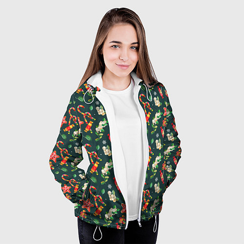 Женская куртка Сладости и лакомства / 3D-Белый – фото 3