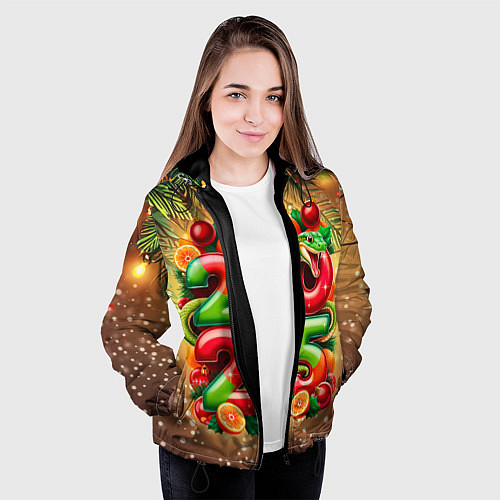 Женская куртка Змеи к нам приходят / 3D-Черный – фото 3