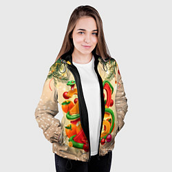 Куртка с капюшоном женская Веселая змея 2025, цвет: 3D-черный — фото 2
