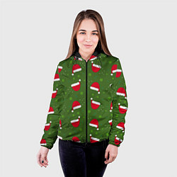 Куртка с капюшоном женская Шапка Санты, цвет: 3D-черный — фото 2