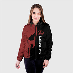 Куртка с капюшоном женская Lexus и череп, цвет: 3D-черный — фото 2