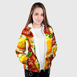 Куртка с капюшоном женская Яичница с беконом, цвет: 3D-белый — фото 2