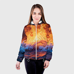 Куртка с капюшоном женская Стихия огня и воды, цвет: 3D-белый — фото 2