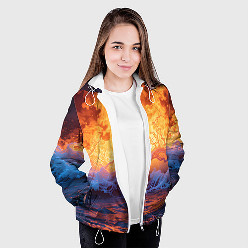 Женская куртка Стихия огня и воды / 3D-Белый – фото 3