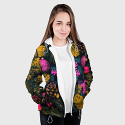 Куртка с капюшоном женская Новый год и краски, цвет: 3D-белый — фото 2