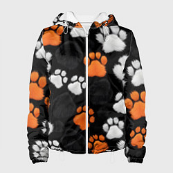 Куртка с капюшоном женская Мохнатые лапки, цвет: 3D-белый