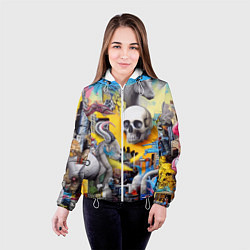 Куртка с капюшоном женская Урбанистический сон - сюрреализм, цвет: 3D-белый — фото 2