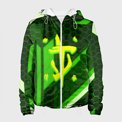 Куртка с капюшоном женская Doom geometry green, цвет: 3D-белый