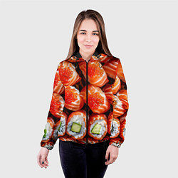 Куртка с капюшоном женская Филадельфия с красной икрой, цвет: 3D-черный — фото 2