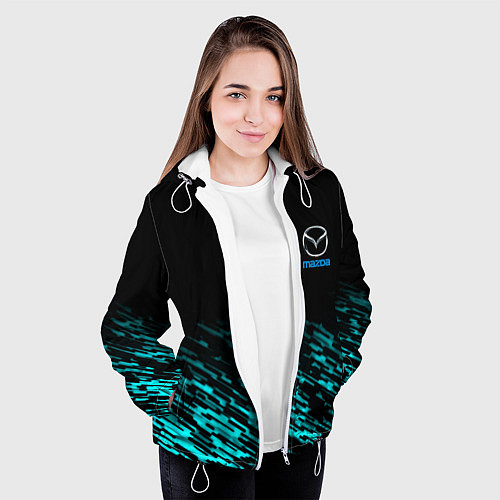 Женская куртка Mazda голубые краски / 3D-Белый – фото 3