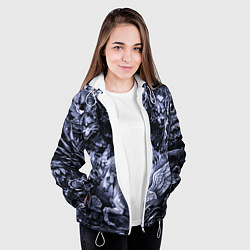 Куртка с капюшоном женская Мифические существа с стиле тату, цвет: 3D-белый — фото 2