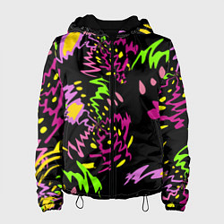 Женская куртка Яркие абстрактные круги-зигзаги