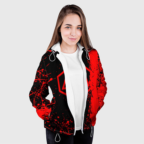 Женская куртка Linkin park краски всплеск текстура / 3D-Белый – фото 3