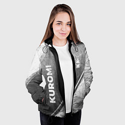 Куртка с капюшоном женская Kuromi - grey gradient вертикально, цвет: 3D-черный — фото 2