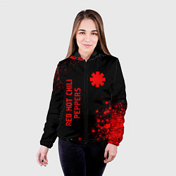 Куртка с капюшоном женская Red Hot Chili Peppers - red gradient вертикально, цвет: 3D-черный — фото 2