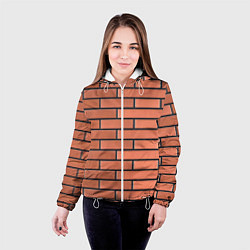 Куртка с капюшоном женская Кирпичная кладка строителя от Бога, цвет: 3D-белый — фото 2