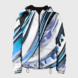 Женская куртка Волнистая бело-синяя абстракция