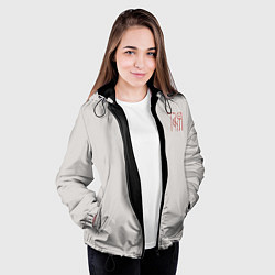 Куртка с капюшоном женская Вязью Татьяна - красная надпись, цвет: 3D-черный — фото 2