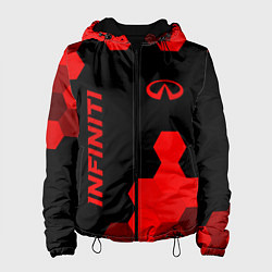 Куртка с капюшоном женская Infiniti - red gradient вертикально, цвет: 3D-черный