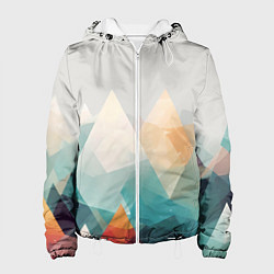 Куртка с капюшоном женская Разноцветный горный хребет, цвет: 3D-белый
