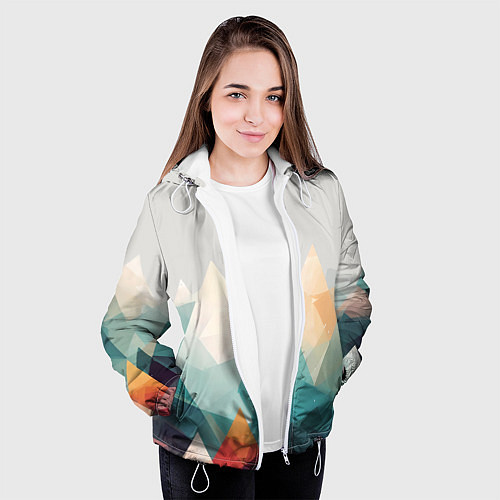 Женская куртка Разноцветный горный хребет / 3D-Белый – фото 3