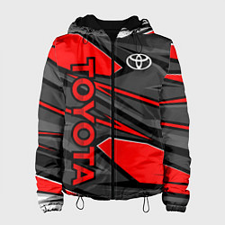 Куртка с капюшоном женская Toyota - красная абстракция, цвет: 3D-черный